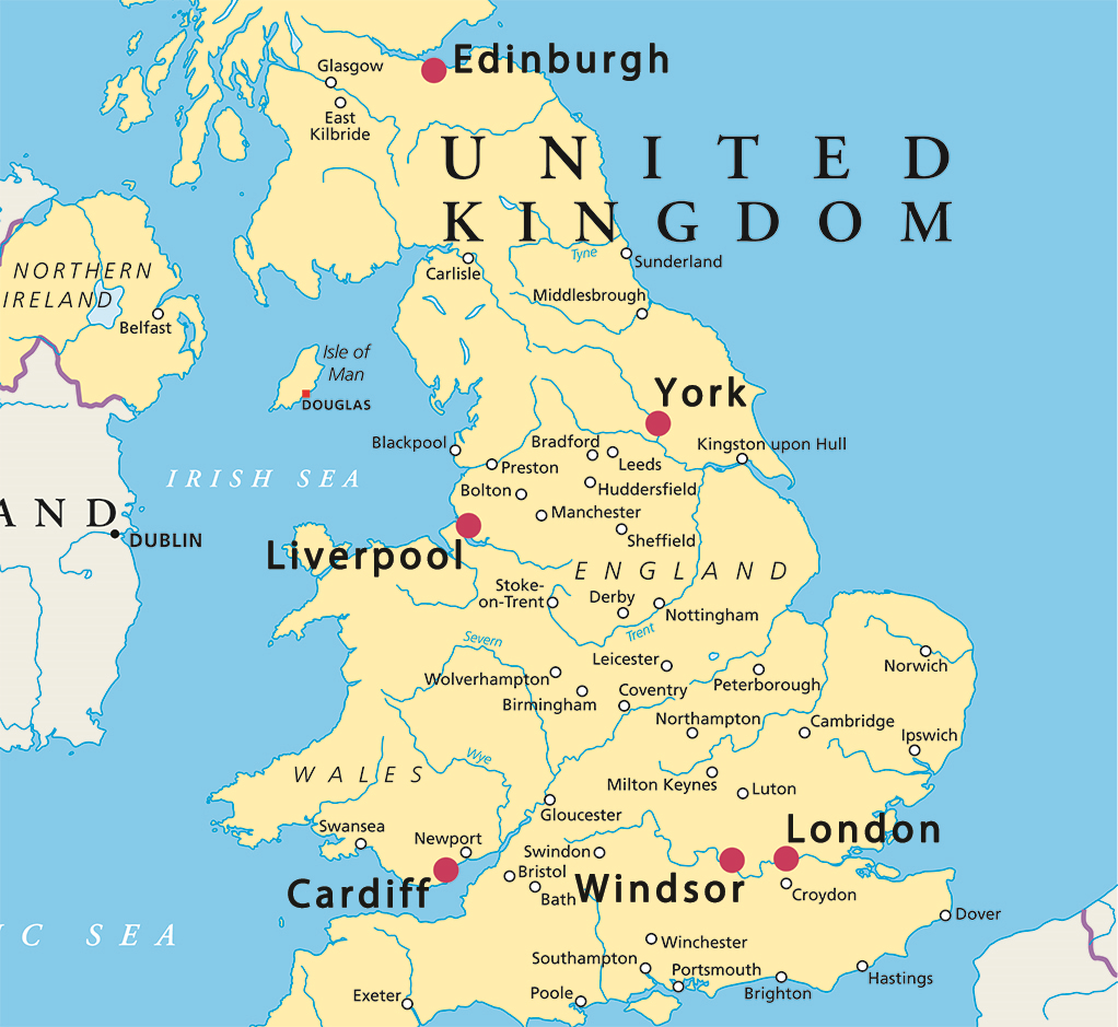 Kaart Engeland Scotland Wales - Vogels